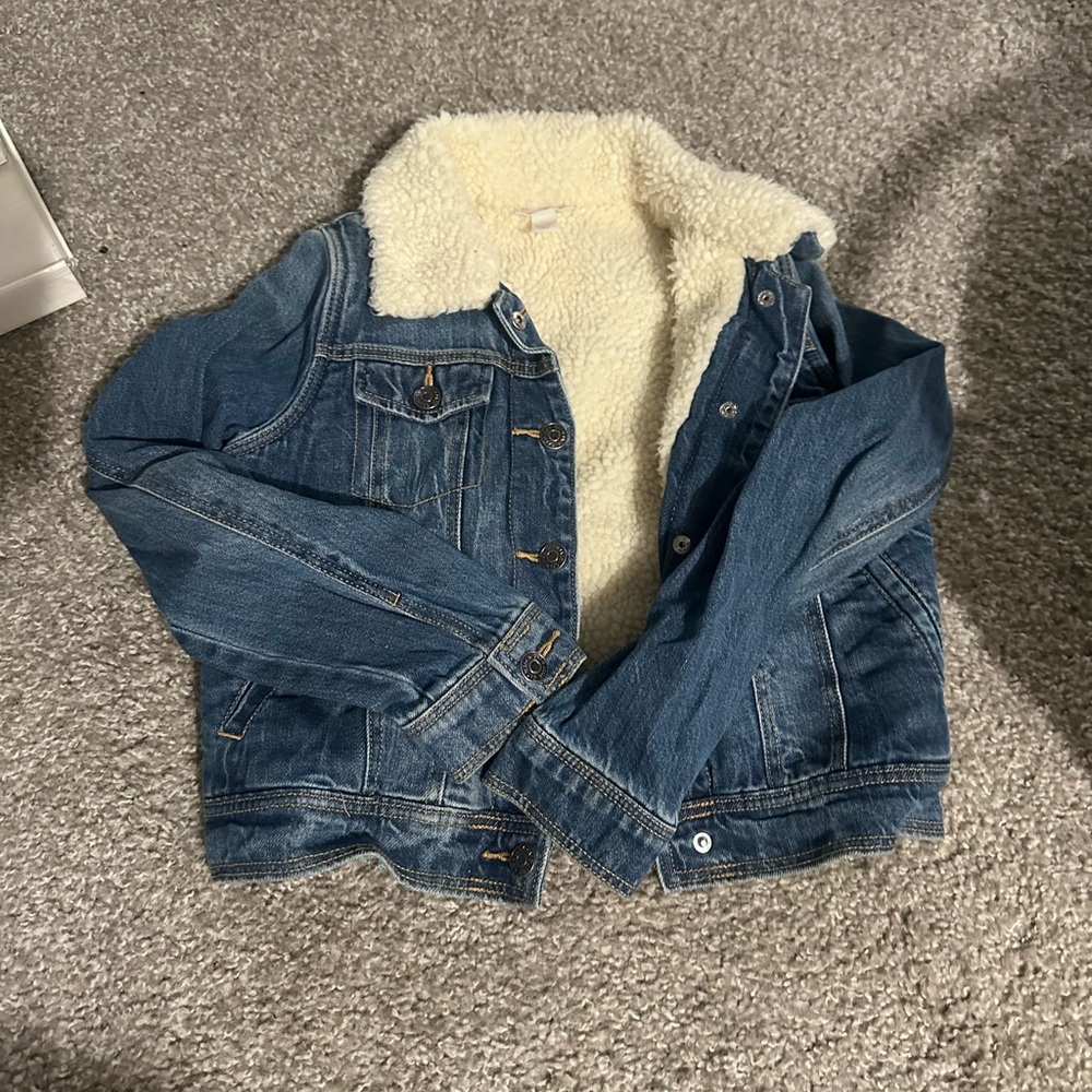 art class Blue Jean Jacket with Cream Fleece